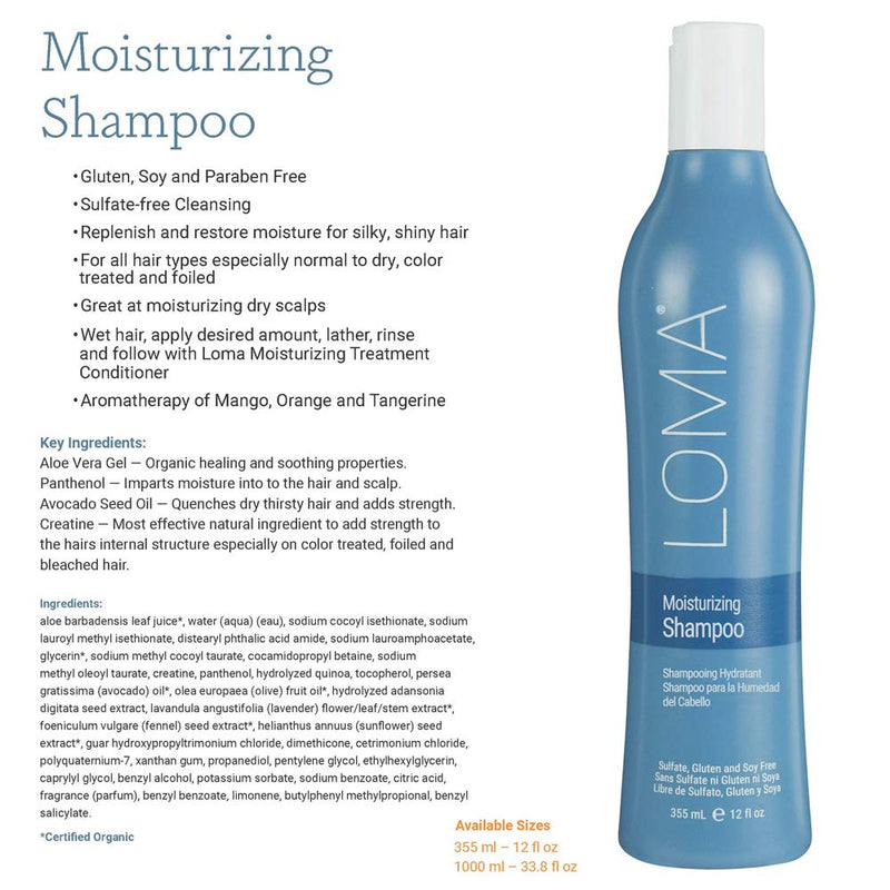 Loma Hair Care Moisturizing Shampoo & Treatment Duo