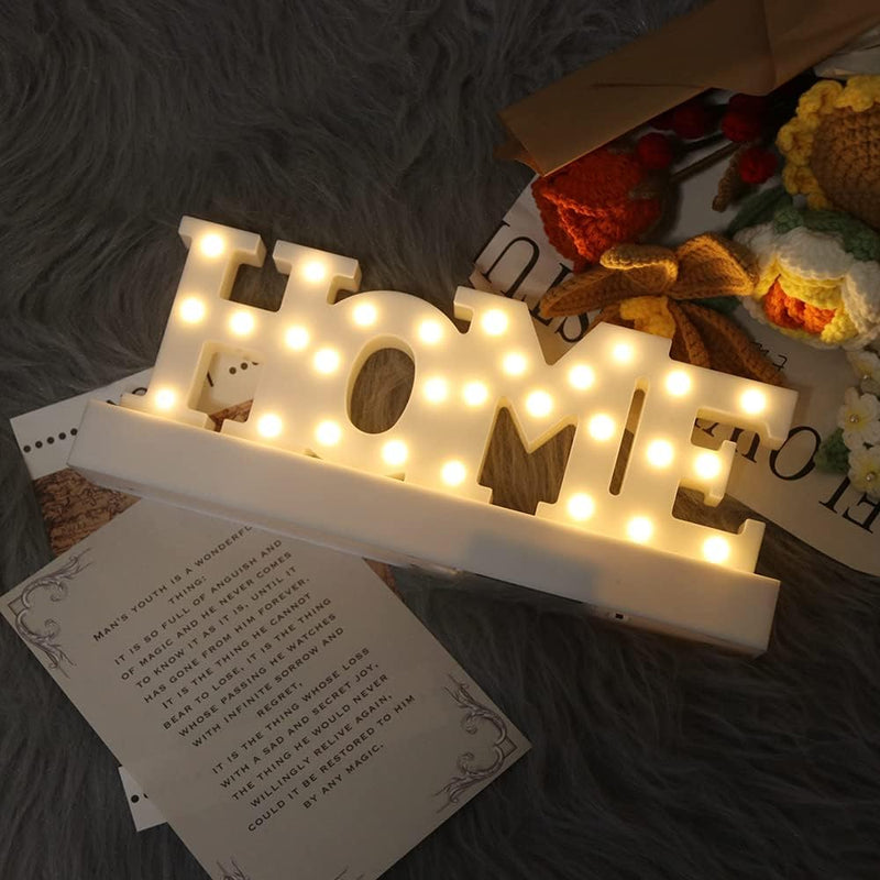 GUOCHENG Home Style Light Up Novelty Plastic Letter Light Up Decoration for Home, Bedroom, Nursery, Christmas, Birthday