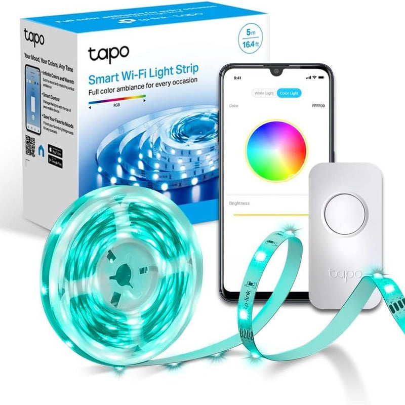 Tapo Ruban LED Connecté WiFi RGB 5m, Bande LED Chambre Multicolore, Haute luminosité et Durable, Contrôle via WiFi App, Commande vocale, Compatible avec Alexa et Google Home, Tapo L900-5