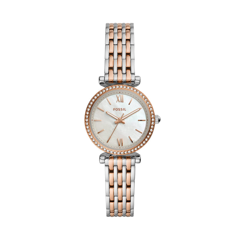FOSSIL Montre Carlie pour Femme, Mouvement à Quartz Trois Aiguilles, Ton Or Rose, Bracelet en Acier Inoxydable