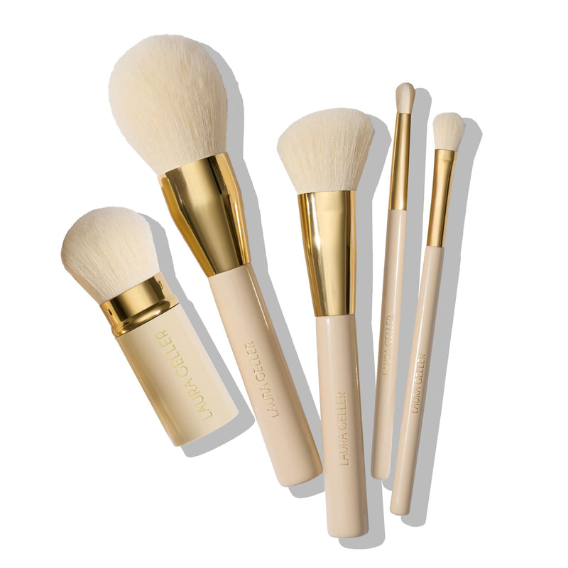 LAURA GELLER NEW YORK Retractable Airbrush Kabuki Brush for All Face Makeup & Foundation for Liquid, Cream and Powder Face Makeup With Aluminum Handle