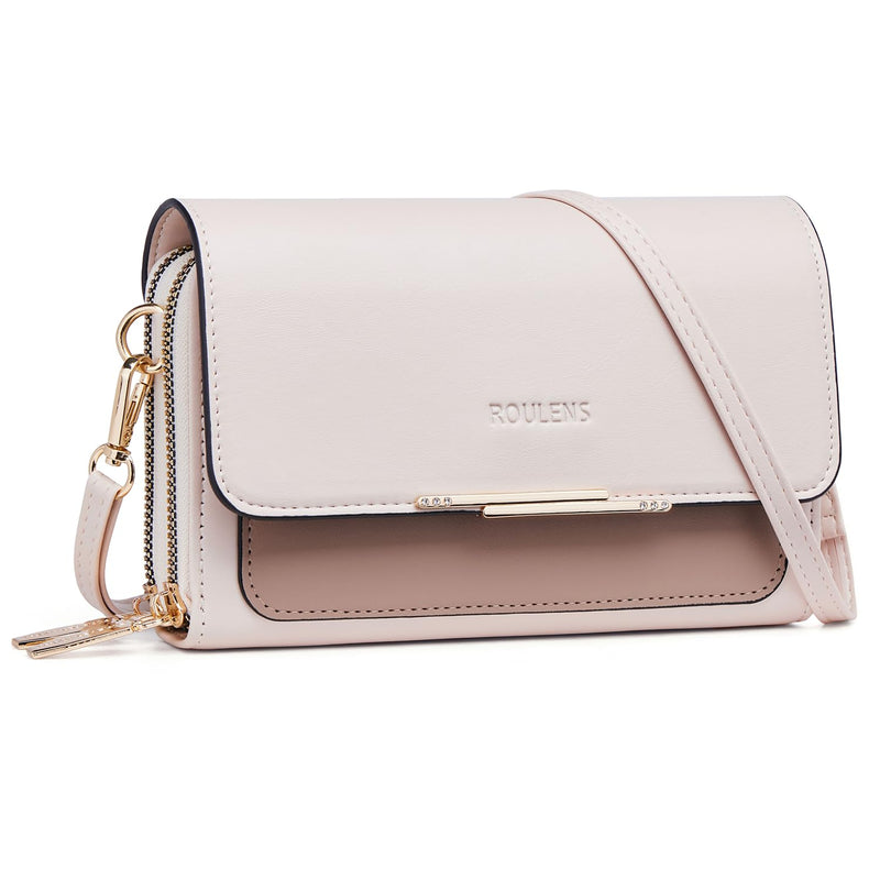 Roulens Sac Téléphone Portable Femme - Petit Sac Bandoulière Femme - Sac à Bandoulière Femme en Cuir PU - Sac À Bandoulière Petit avec Réglables Bandoulière