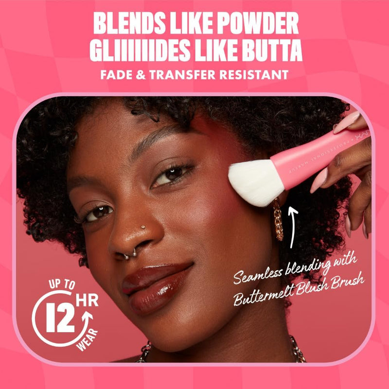 NYX PROFESSIONAL MAKEUP - Blush en Poudre, enrichi en beurre de mangue, beurre d'amande & beure de karité - Texture Fondante - Formule Vegan - Buttermelt Blush, Teinte : U Know Butta