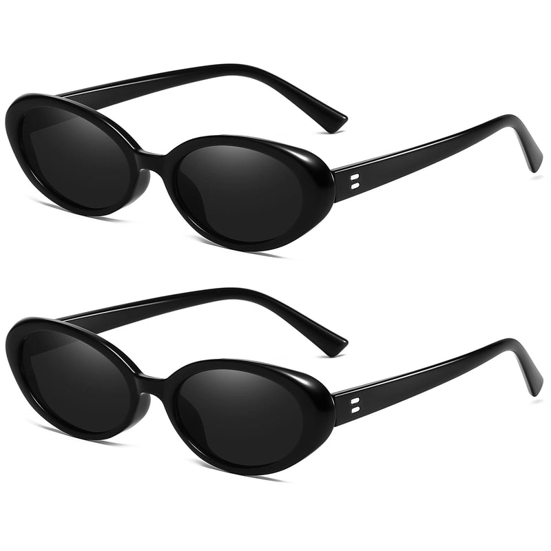 Breaksun Lunettes de soleil ovales rétro pour homme et femme - Petites lunettes de soleil ovales tendance des années 90 - Nuances