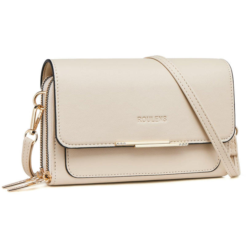 Roulens Sac Téléphone Portable Femme - Petit Sac Bandoulière Femme - Sac à Bandoulière Femme en Cuir PU - Sac À Bandoulière Petit avec Réglables Bandoulière