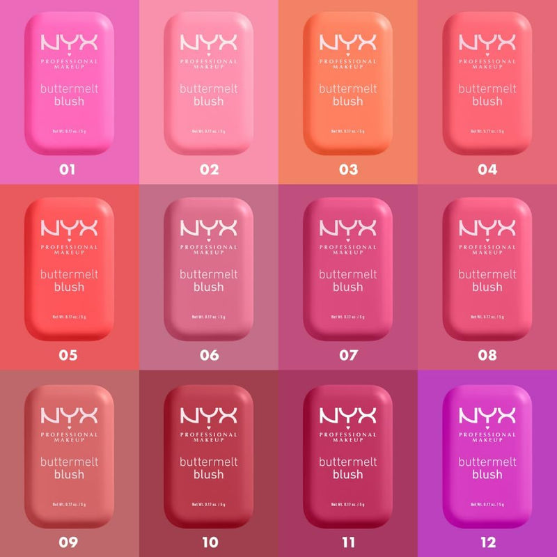 NYX PROFESSIONAL MAKEUP - Blush en Poudre, enrichi en beurre de mangue, beurre d'amande & beure de karité - Texture Fondante - Formule Vegan - Buttermelt Blush, Teinte : U Know Butta
