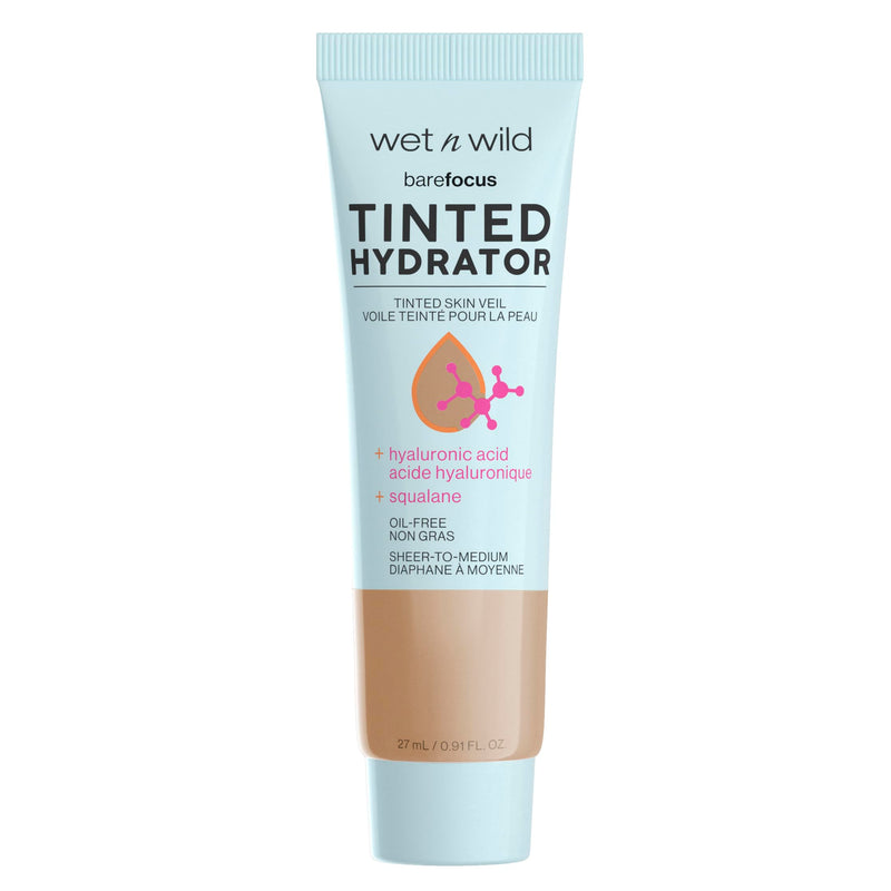 Wet n Wild, Bare Focus Tinted Hydrator, Coloured Moisturizing Face Cream with Hyaluronic Acid and Vegan Squalan, Light Texture, Medium Coverage and Bright Matte Finish, Light Medium
