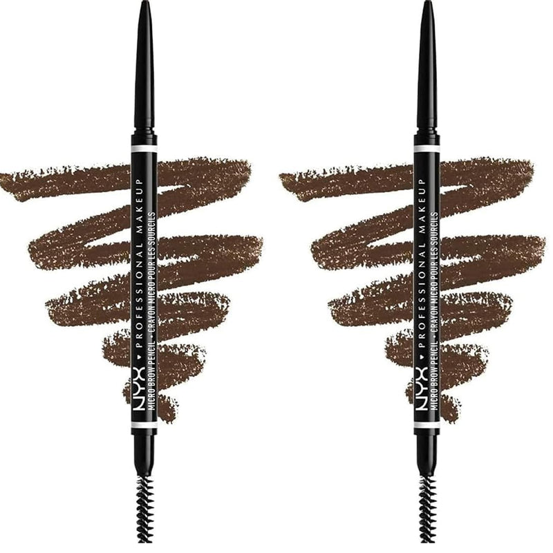 NYX Professional Makeup Eyebrow Pencil, Micro Brow Pencil, Two Sides with Automatic Pencil and Brush, Shades: Espresso