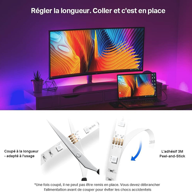 Tapo Ruban LED Connecté WiFi RGB 5m, Bande LED Chambre Multicolore, Haute luminosité et Durable, Contrôle via WiFi App, Commande vocale, Compatible avec Alexa et Google Home, Tapo L900-5