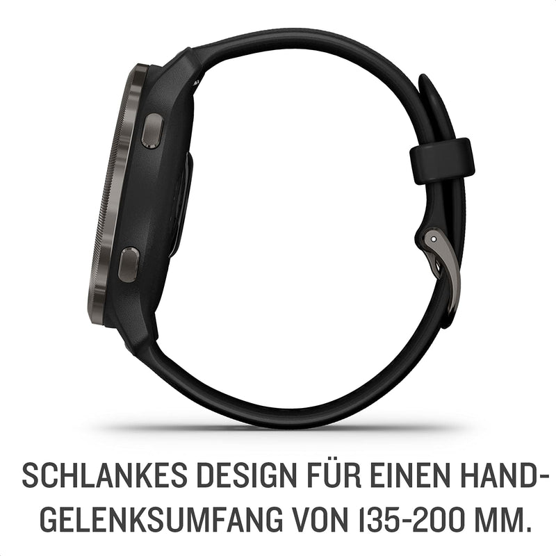 Garmin Venu 2 - Montre connectée GPS multisports avec écran AMOLED, autonomie longue durée (11 jours) – Gris avec bracelet noir - Boîtier 45 mm