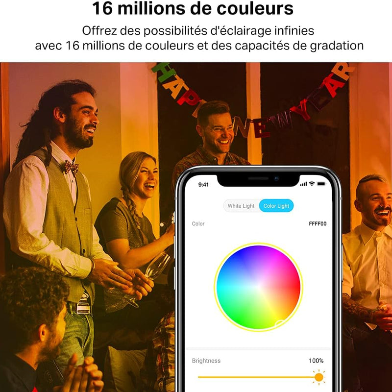 Tapo Ruban LED Connecté WiFi RGB 5m, Bande LED Chambre Multicolore, Haute luminosité et Durable, Contrôle via WiFi App, Commande vocale, Compatible avec Alexa et Google Home, Tapo L900-5
