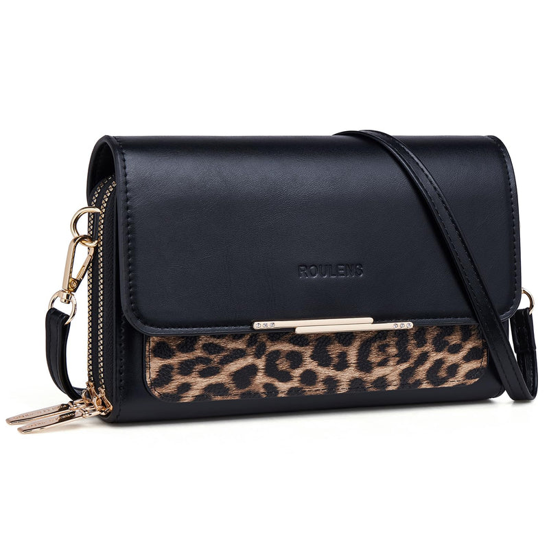 Roulens Sac Téléphone Portable Femme - Petit Sac Bandoulière Femme - Sac à Bandoulière Femme en Cuir PU - Sac À Bandoulière Petit avec Réglables Bandoulière