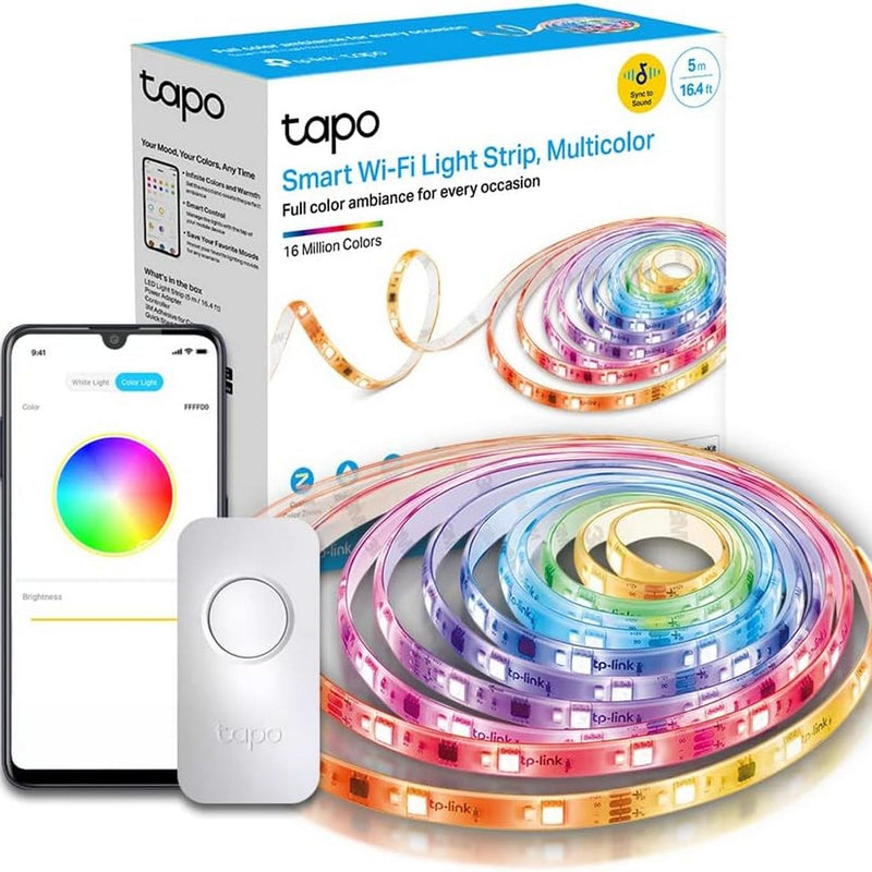 Tapo Ruban LED Connecté WiFi RGB 5m, Bande LED Chambre Multicolore, Haute luminosité et Durable, Contrôle via WiFi App, Commande vocale, Compatible avec Alexa et Google Home, Tapo L900-5