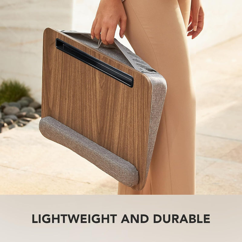 HUANUO Laptop Desk Convient à Un Ordinateur Portable, Bureau Portable avec Coussin d'oreiller, Bande antidérapante et Fonction de Stockage pour Les étudiants de Bureau à Domicile(16,5'×11,8')