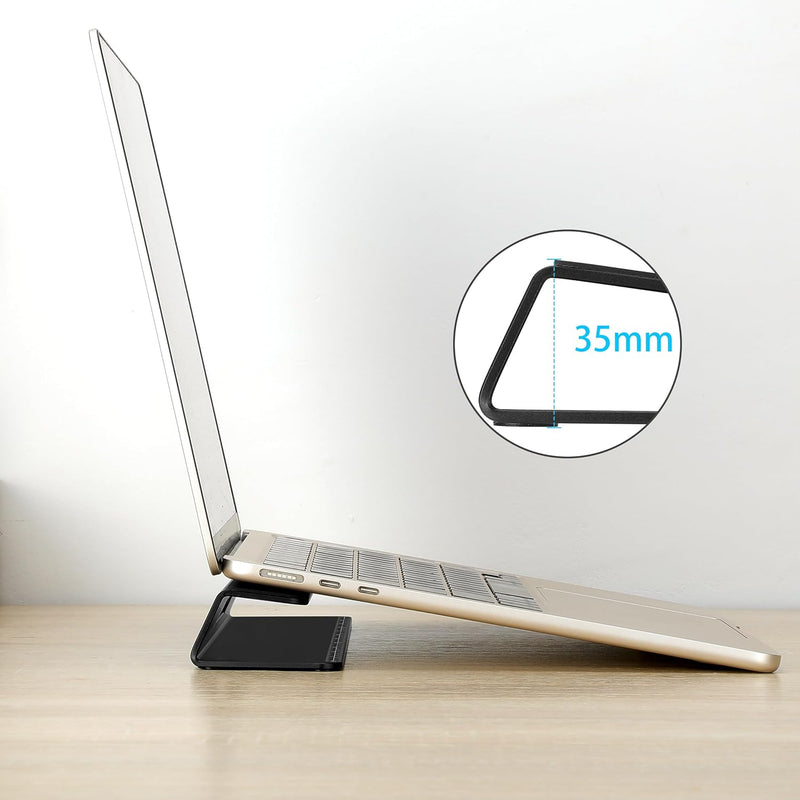 Psitek Laptop Kühlständer Aluminium- Verbesserte Kühlung, Ergonomie, Stabilität und Vielseitigkeit - Kompatibel mit MacBook und Alle Laptop, mit Lineal