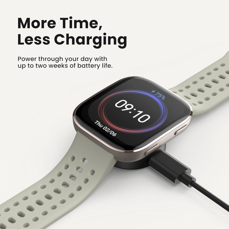 Amazfit Beep 6 Smart Watch 46mm, 14 Day Battery, AMOLED, GPS and Free Hardware, AI, Bluetooth Call Text Function, Health, Fitness Tracker, 140 Workout Modes, 5 ATM, Charcoal, Charcoal