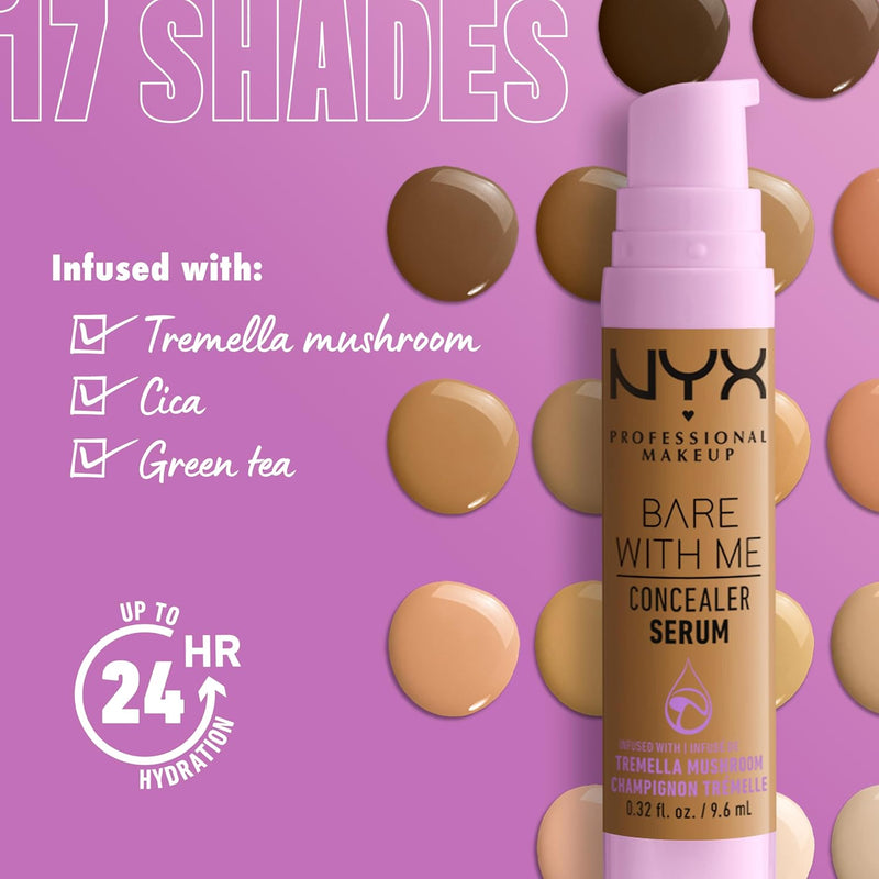 NYX Professional Makeup Bare With Me, Siero Correttore, Naturale, Copertura Media, Vanilla, 9.6ml