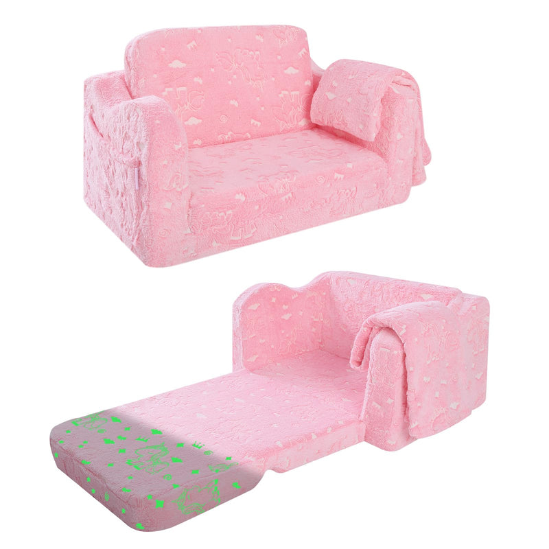 MeMoreCool Canapé pour enfants, chaise longue pliable pour tout-petit, chaise longue pour bébé en mini canapé convertible pour garçons et filles, canapé extensible en mousse confortable pour salle de