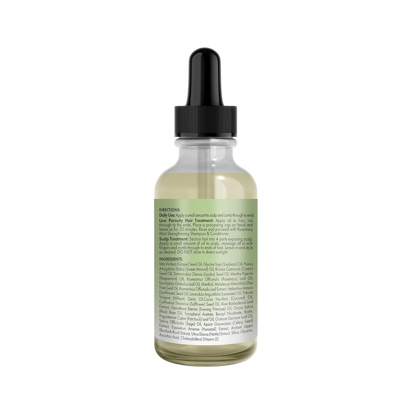 Mielle Organics Rosemary & Mint Light Hair Oil, Split Ends & Dry Scalp Treatment - Infused with Biotin & Essential Oils for Strengthening, Soothing, Moisturizing & Encouraging Longer Hair (2 Oz)