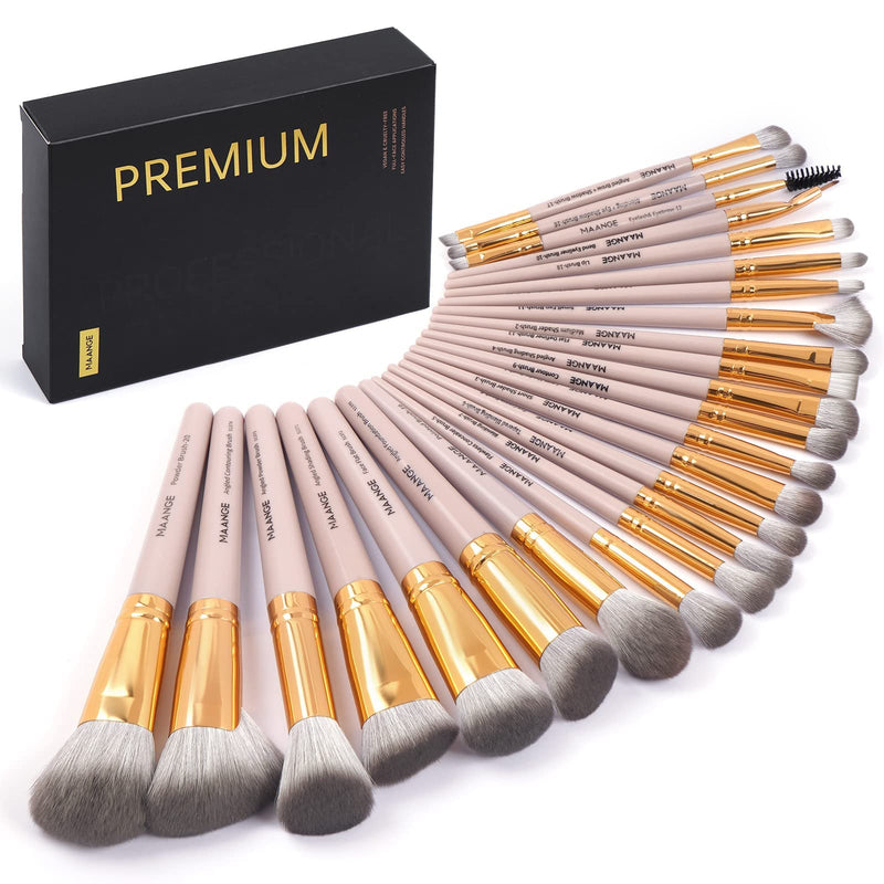 Make up Brush Set 25Pcs Professional Makeup Brushes Foundation Blush Angle Eyeliner Blending Concealers Eyeshadow Brush Premium Synthetic Makeup Brush Set with Gift Box