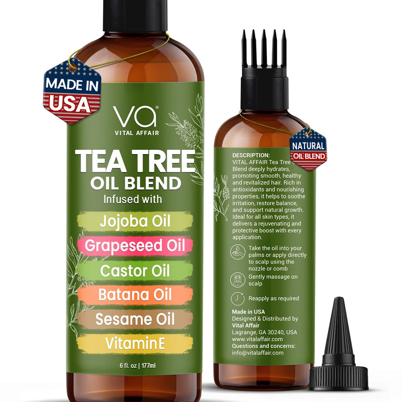 Blend Of Pure Rosemary Oil For Hair Growth With Castor, Batana, Jojoba Oil-Infused With Biotin & Vitamin E-Blend of Effective Hair Oils for Hair Growth-Strengthening Treatment 6 Fl Oz