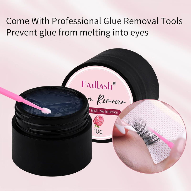 FADLASH Eyelash Extension Remover 10g Lash Extension Remover Dissolves Powerful for Lash Extensions Lash Glue Remover Low Irritation for Sensitive Skin(Rose)