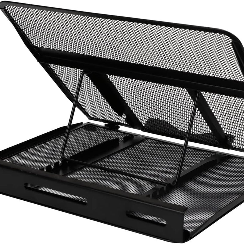 Amazon Basics Support d'ordinateur portable réglable ergonomique et ventilé jusqu'à 17.3 pouces, 33 x 28.7 x 18.5 cm, Noir