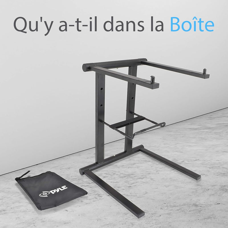 Pyle Support Ordinateur Portable - Table Debout avec Hauteur Pliable et Plateau - Support PC Portable - Accessoire Secondaire pour iPad, Station de Travail et Utilisation à Domicile avec Sac