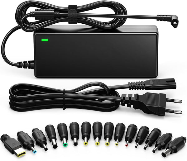 Sunydeal 90W Chargeur universel PC Portable pour Ordinateur HP ASUS Lenovo Dell Acer Toshiba Sony Fujitsu MSI Samsung JBL NUC 18.5V 19V 19.5V 20V 4.74A Max Câble d'alimentation avec 15 connecteurs