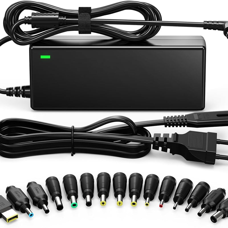 Sunydeal 90W Chargeur universel PC Portable pour Ordinateur HP ASUS Lenovo Dell Acer Toshiba Sony Fujitsu MSI Samsung JBL NUC 18.5V 19V 19.5V 20V 4.74A Max Câble d'alimentation avec 15 connecteurs