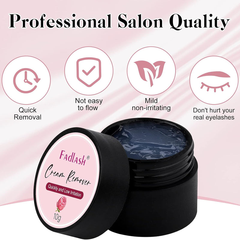 FADLASH Eyelash Extension Remover 10g Lash Extension Remover Dissolves Powerful for Lash Extensions Lash Glue Remover Low Irritation for Sensitive Skin(Rose)