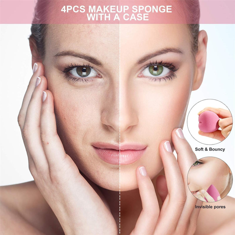 Spugnette trucco FILY DUAIU 4pz Set di Beauty Blender Spugnetta fondotinta on per Fondotinta Liquido Cipria e Crema Make Up