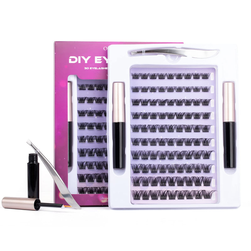 Ocean Pearl Cluster Lashes 144PCS Eyelashes 10-16mm Lash Clusters Fluffy Eyelash Extension Cluster Lashes Kit Individual Eyelash Lash Extensions Kit with Super Bond+Seal+Remover+Tweezer-DM01