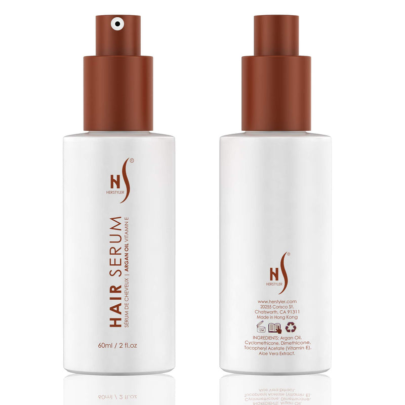 HerStyler Hair Repair Serum - Argan Oil Hair Serum for Frizzy and Damaged Hair - For Frizz, Styling and Shine - 2 Fl Oz - Pack of 1