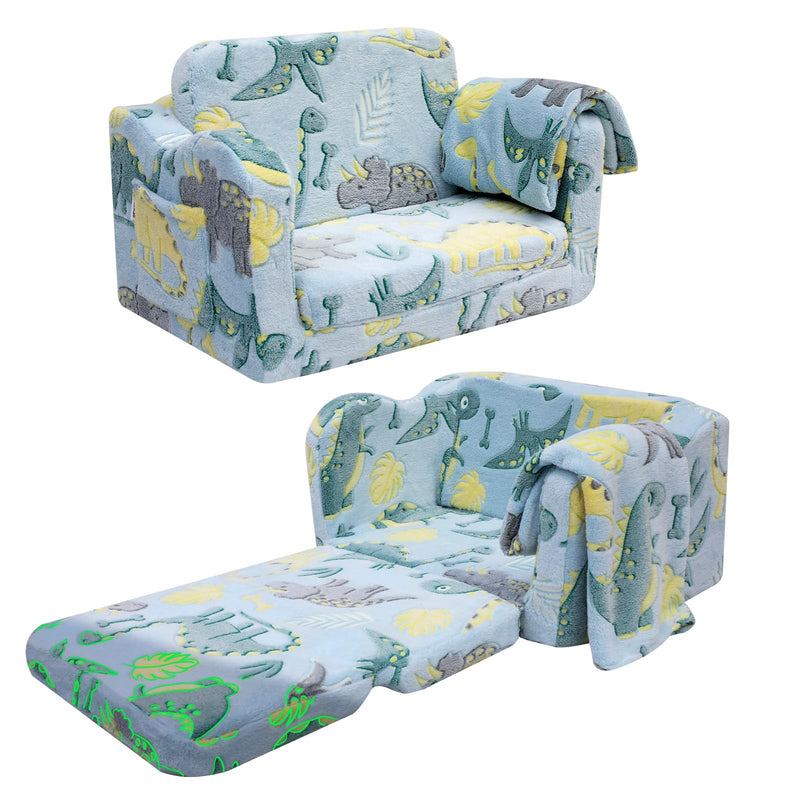 MeMoreCool Canapé pour enfants, chaise longue pliable pour tout-petit, chaise longue pour bébé en mini canapé convertible pour garçons et filles, canapé extensible en mousse confortable pour salle de