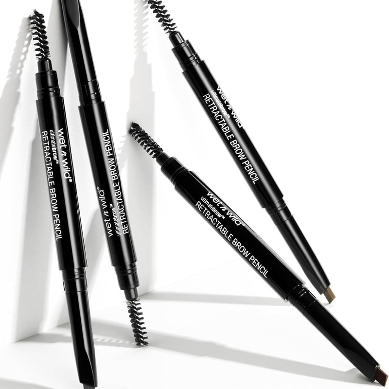 Wet n Wild, Ultimate Brow Retractable Pencil Retractable Eyebrow Pencil with Triangular Tip and Ultra Precise, Pigmented Color Defining the Look of Eyebrows, Medium Brown