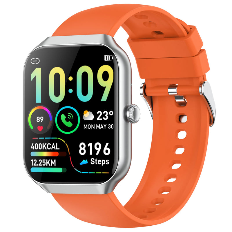 Men's Women's Smart Watch with Bluetooth Calls, 1.96 Inches Smartwatch 113+ Sports Modes IP68 with Sleep Monitor, Smart Watch with Heart Rate Pedometer for Android iOS (Black)