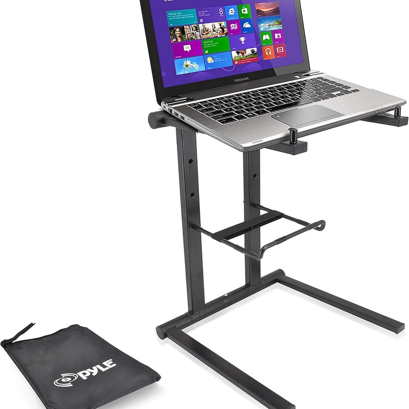 Pyle Support Ordinateur Portable - Table Debout avec Hauteur Pliable et Plateau - Support PC Portable - Accessoire Secondaire pour iPad, Station de Travail et Utilisation à Domicile avec Sac