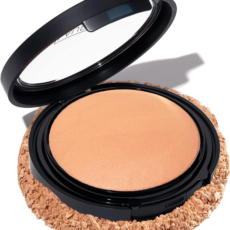 LAURA GELLER NEW YORK Baked Double Take Powder Foundation - Golden Medium - Buildable Medium to Full Coverage - Matte Finish