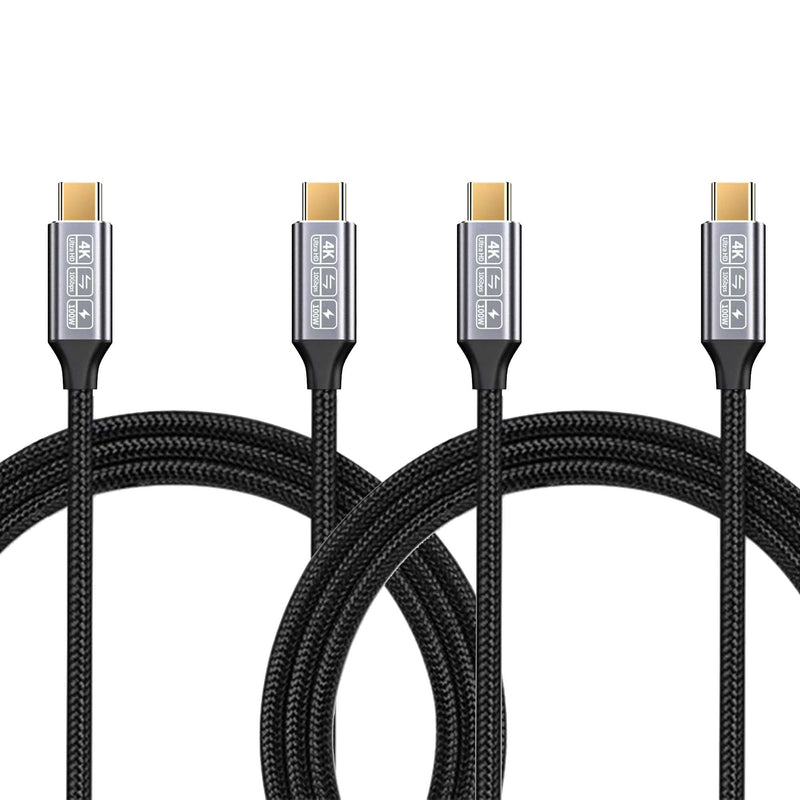 CAKOBLE USB-C to USB-C 3.1 Gen2 Cable 10Gbps Data Transfer, 100W 20V/5A 3.3ft USB Type C PD Fast Charging Cable 4K Video Output Compatible with Thunderbolt 3, MacBook Pro, Galaxy S21 (1M+1M)