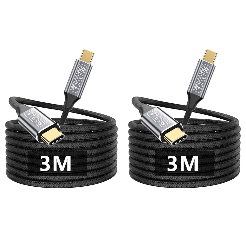 CAKOBLE USB-C to USB-C 3.1 Gen2 Cable 10Gbps Data Transfer, 100W 20V/5A 3.3ft USB Type C PD Fast Charging Cable 4K Video Output Compatible with Thunderbolt 3, MacBook Pro, Galaxy S21 (1M+1M)