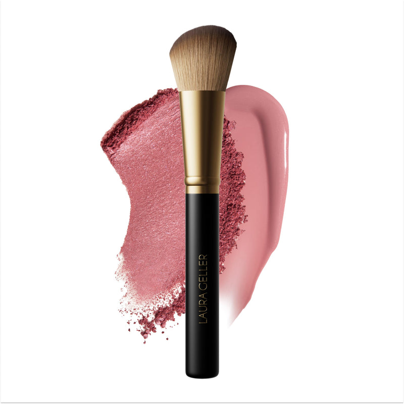 LAURA GELLER NEW YORK Retractable Airbrush Kabuki Brush for All Face Makeup & Foundation for Liquid, Cream and Powder Face Makeup With Aluminum Handle