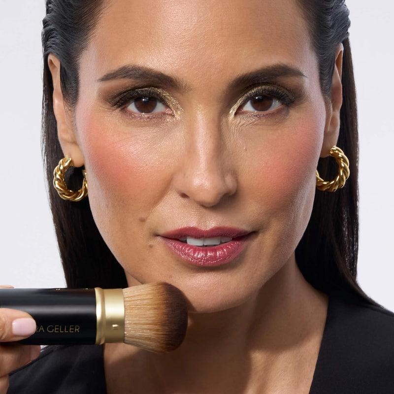 LAURA GELLER NEW YORK Retractable Airbrush Kabuki Brush for All Face Makeup & Foundation for Liquid, Cream and Powder Face Makeup With Aluminum Handle