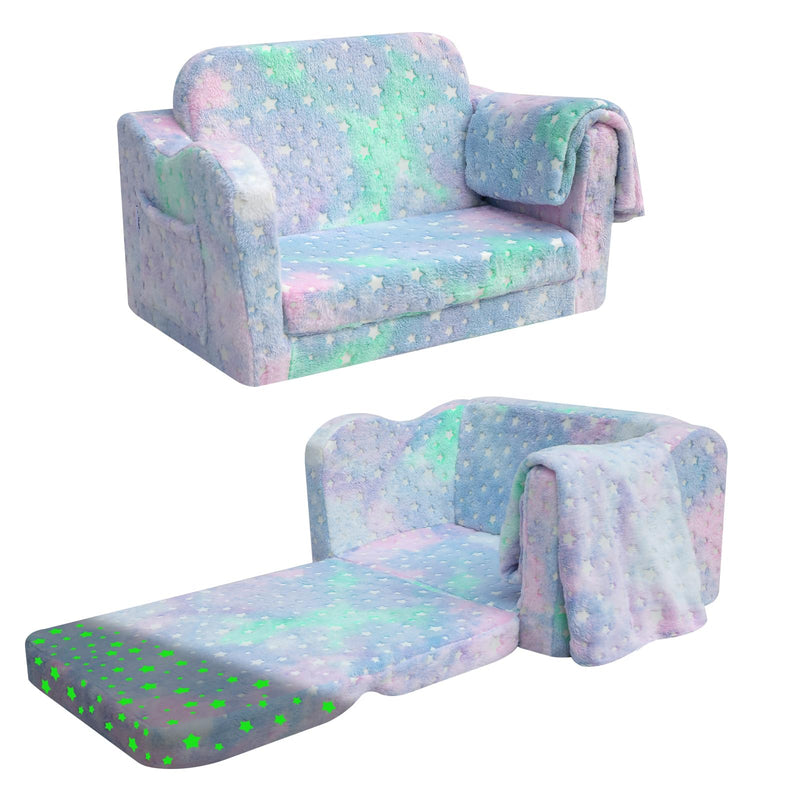 MeMoreCool Canapé pour enfants, chaise longue pliable pour tout-petit, chaise longue pour bébé en mini canapé convertible pour garçons et filles, canapé extensible en mousse confortable pour salle de