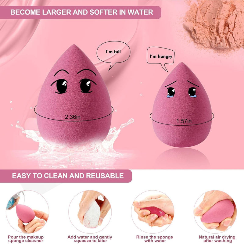 Spugnette trucco FILY DUAIU 4pz Set di Beauty Blender Spugnetta fondotinta on per Fondotinta Liquido Cipria e Crema Make Up
