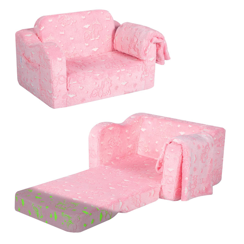 MeMoreCool Canapé pour enfants, chaise longue pliable pour tout-petit, chaise longue pour bébé en mini canapé convertible pour garçons et filles, canapé extensible en mousse confortable pour salle de