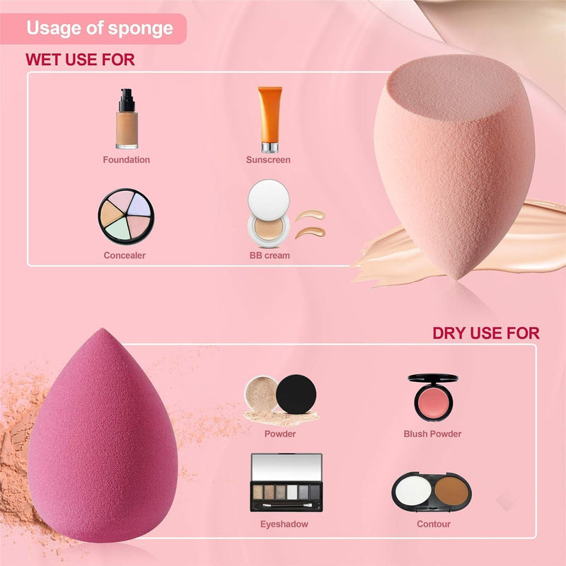 Spugnette trucco FILY DUAIU 4pz Set di Beauty Blender Spugnetta fondotinta on per Fondotinta Liquido Cipria e Crema Make Up