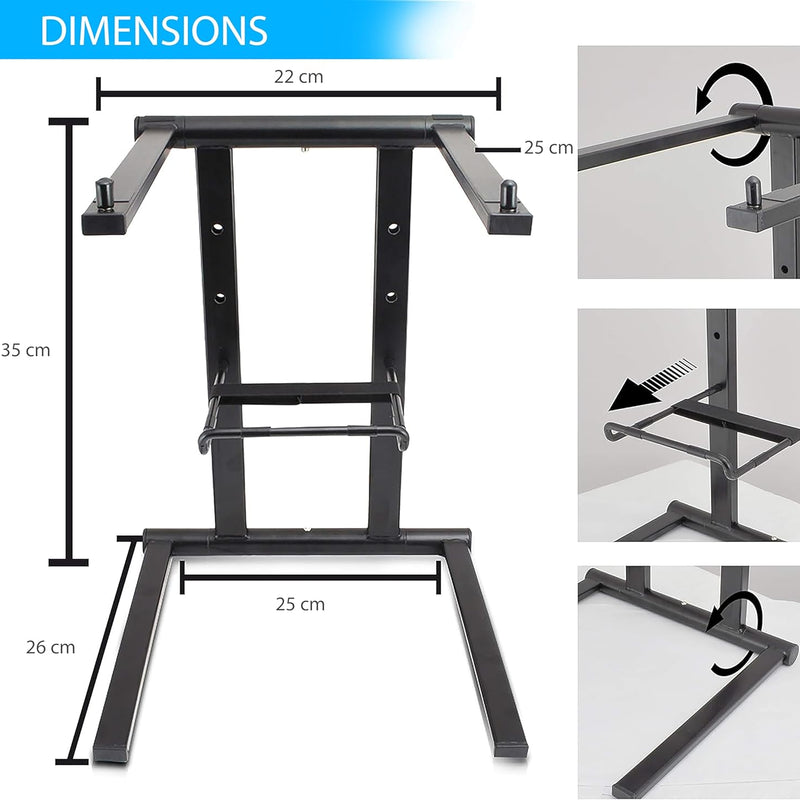 Pyle Support Ordinateur Portable - Table Debout avec Hauteur Pliable et Plateau - Support PC Portable - Accessoire Secondaire pour iPad, Station de Travail et Utilisation à Domicile avec Sac