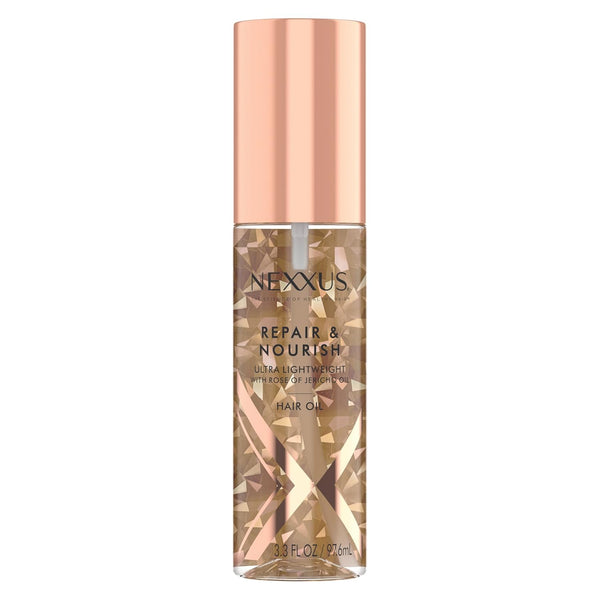Nexxus Ultra Lightweight Hair Oil Repair & Nourish for Intense Nourishment with StyleProtect Technology & Rose of Jericho Oil 3.3 oz