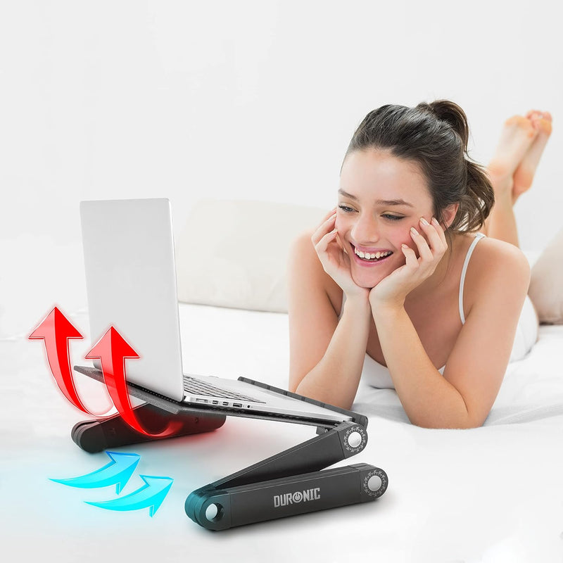 Duronic DML121 Support pour Ordinateur Portable Multifonction Pliable et réglable avec 6 articulations pour Tablette ou MacBook